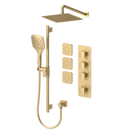 Delano Extenza kit 3 functions thermo brushed gold finish