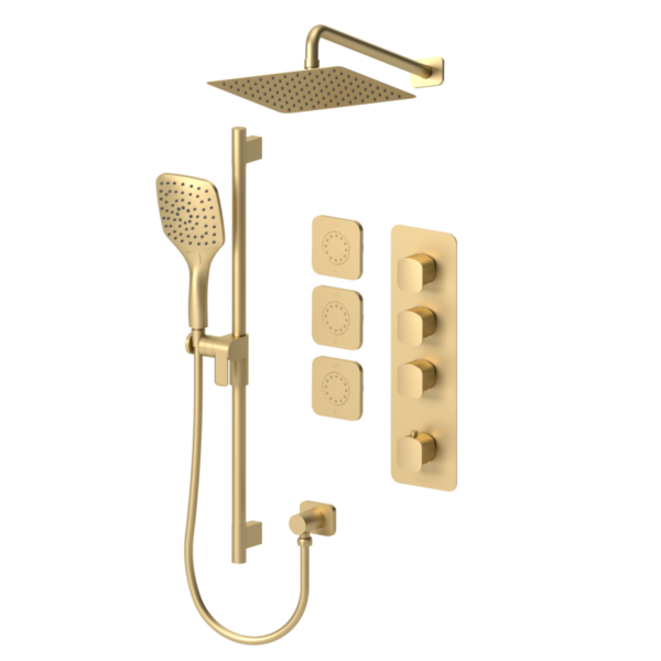Delano Extenza kit 3 functions thermo brushed gold finish