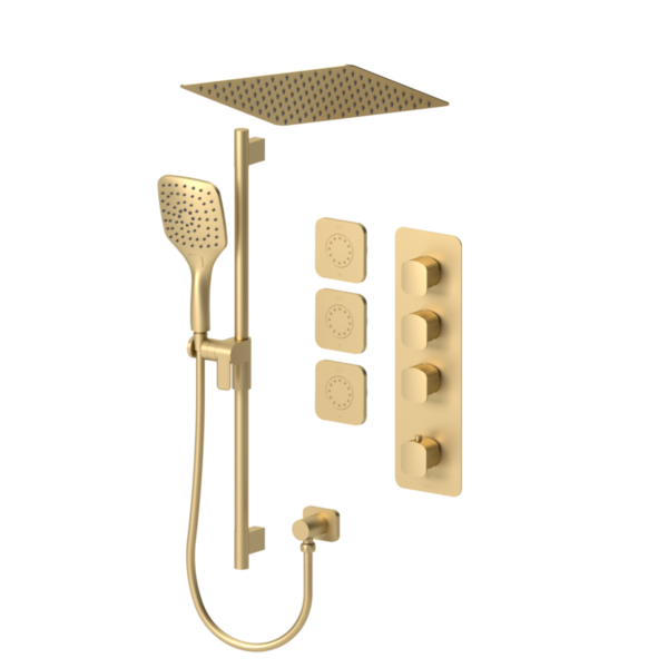 Delano Extenza kit 3 functions thermo brushed gold finish