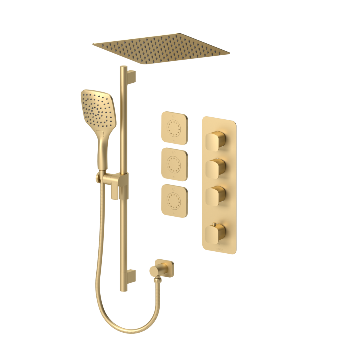 Delano Extenza kit 3 functions thermo brushed gold finish