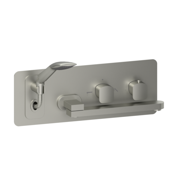 Wall mount tub faucet with swivel spout Delano brushed nickel