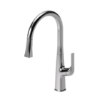 Single-handle kitchen faucet Felicia with pull-down & 2-Function hand shower brushed stain. Steel
