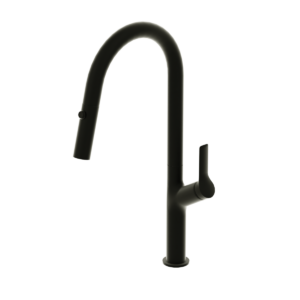 Single-handle kitchen faucet Lotus with pull-down & 2-Function hand shower matte black
