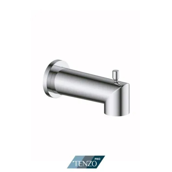 Wall mount spout with deviator 15cm [6"] brass chrome
