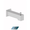 Wall mount squared spout with deviator 15cm [6"] brass chrome