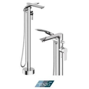 Galia floor mount 3 pcs tub filler chrome