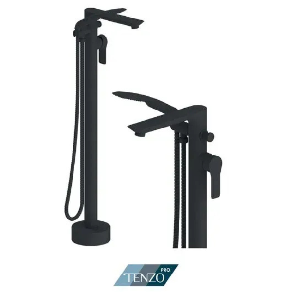 Galia floor mount 3 pcs tub filler matte black