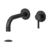 Wall mount lavatory faucet Alyss matte black with (overflow) drain