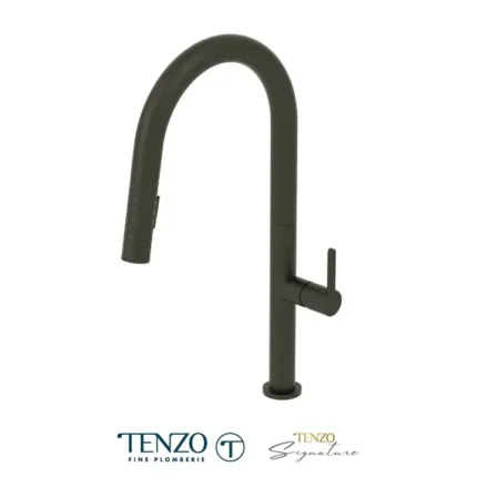 Single-handle kitchen faucet Calozy with pull-down & 2-Function hand shower matte black