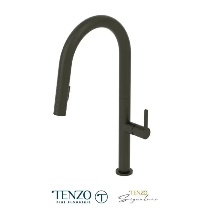 Single-handle kitchen faucet Calozy with pull-down & 2-Function hand shower matte black