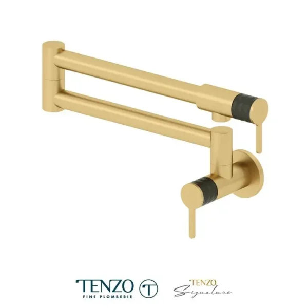 Pot filler faucet Calozy brushed gold / matte black