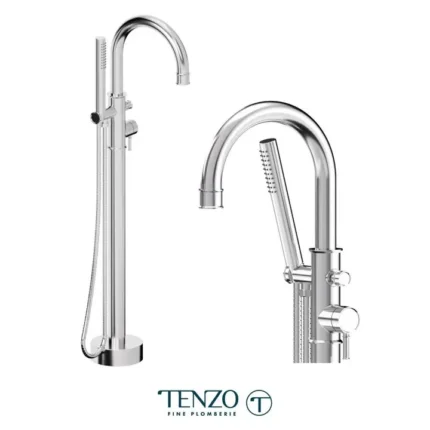 Alyss floor mount 3 pcs tub filler chrome