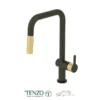 Single-handle kitchen faucet Calozy with pull-down & 2-Function hand shower matte black / brushed gold