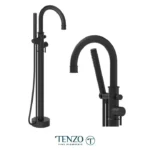 Alyss floor mount 3 pcs tub filler matte black