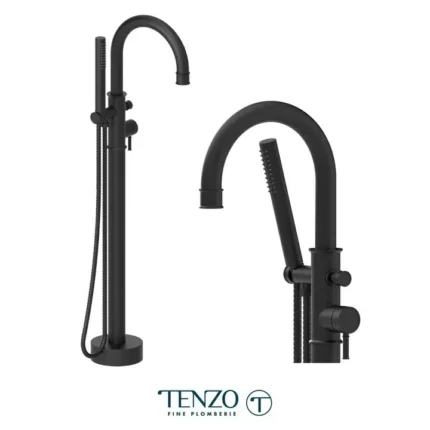 Alyss floor mount 3 pcs tub filler matte black