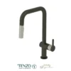 Single-handle kitchen faucet Calozy with pull-down & 2-Function hand shower matte black / stainless steel