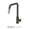 Single-handle kitchen faucet Bellacio with pull-down & 2-Function hand shower matte black / stainless steel