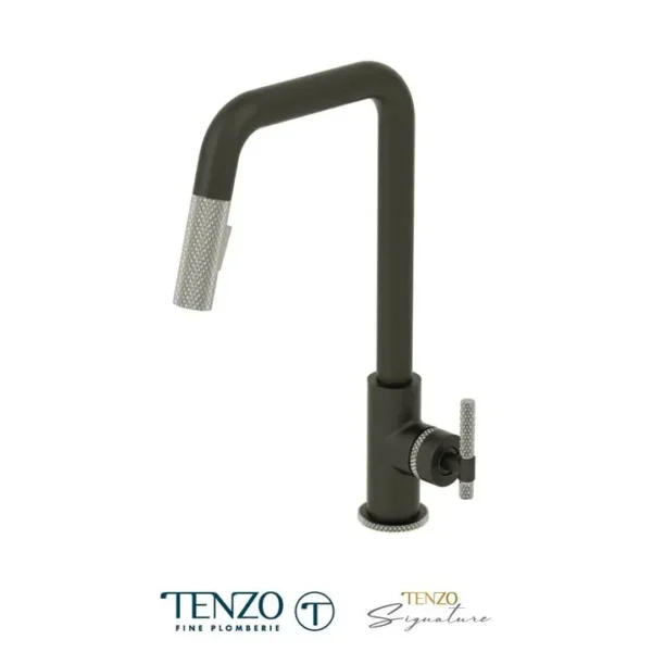 Single-handle kitchen faucet Bellacio with pull-down & 2-Function hand shower matte black / stainless steel