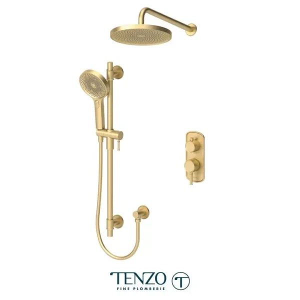Alyss T-Box kit 2 functions pres bal brushed gold finish