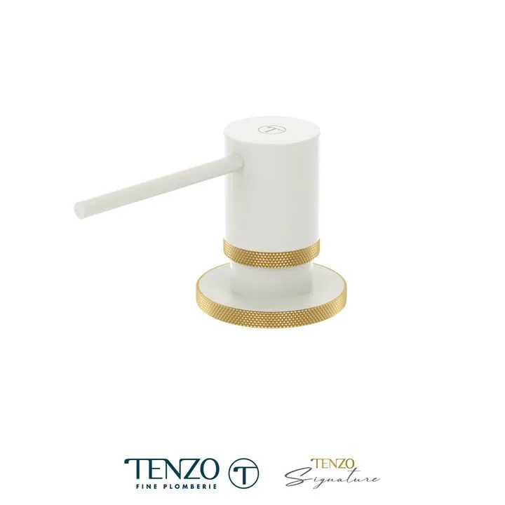 Soap dispenser Bellacio matte white / brushed gold Soap dispenser Bellacio matte white / brushed gold