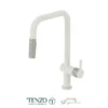 Single-handle kitchen faucet Calozy with pull-down & 2-Function hand shower matte white / matte black