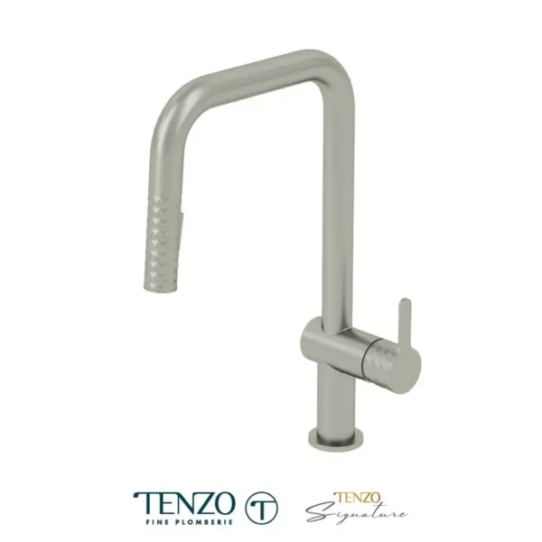 Single-handle kitchen faucet Calozy with pull-down & 2-Function hand shower stainless steel