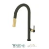 Single-handle kitchen faucet Calozy with pull-down & 2-Function hand shower matte black / brushed gold