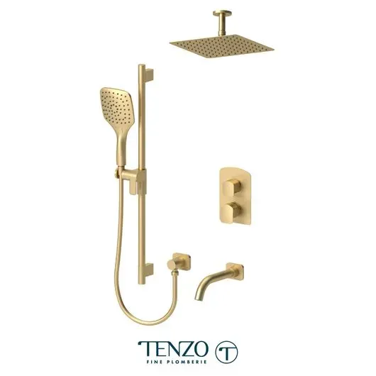 Delano T-Box kit 3 functions pres bal brushed gold finish