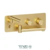 Wall mount tub faucet with swivel spout Alyss brushed gold