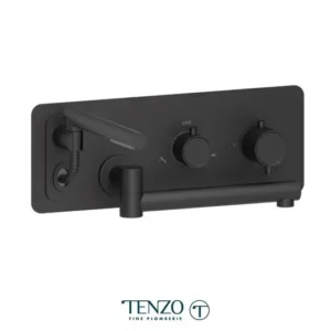 Wall mount tub faucet with swivel spout Alyss matte black