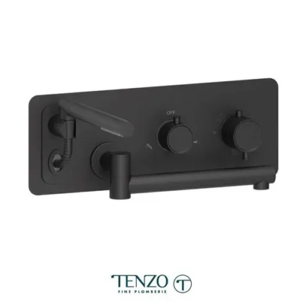 Wall mount tub faucet with swivel spout Alyss matte black