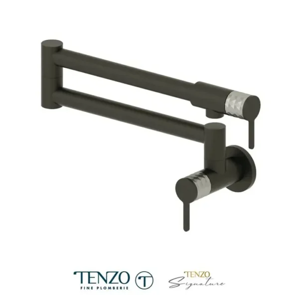 Pot filler faucet Calozy matte black / stainless steel