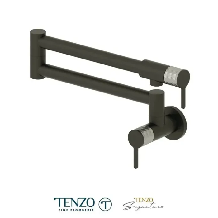 Pot filler faucet Calozy matte black / stainless steel