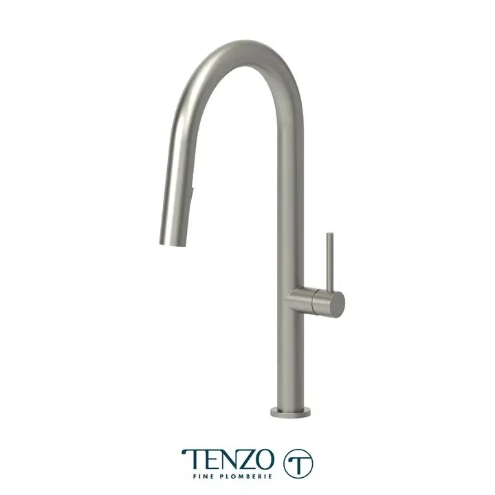 Single-handle kitchen faucet Amador with pull-down & 2-Function hand shower brushed stain. Steel