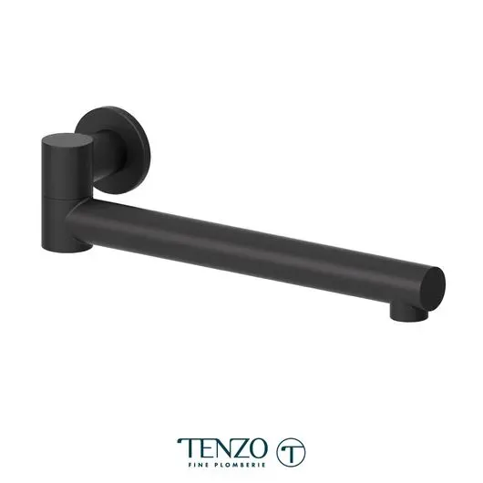 Wall mount swivel spout 30cm [12in] brass matte black