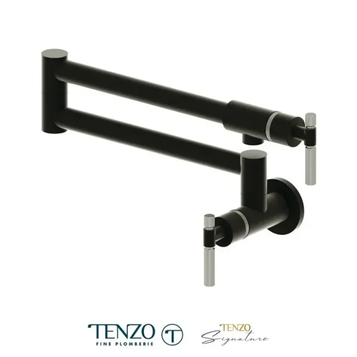 Pot filler faucet Bellacio matte black / stainless steel