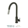 Single-handle kitchen faucet Bellacio with pull-down & 2-Function hand shower matte black / stainless steel