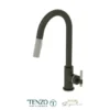 Single-handle kitchen faucet Bellacio with pull-down & 2-Function hand shower matte black / stainless steel