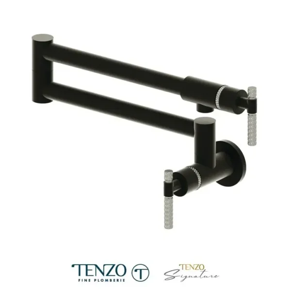Pot filler faucet Bellacio matte black / stainless steel