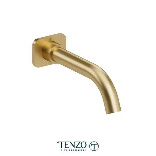 Wall mount spout 20cm [8in] brass brushed gold