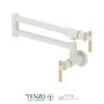 Pot filler faucet Bellacio matte white / brushed gold