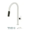 Single-handle kitchen faucet Calozy with pull-down & 2-Function hand shower matte white / matte black