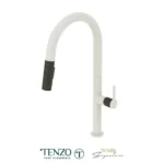 Single-handle kitchen faucet Calozy with pull-down & 2-Function hand shower matte white / matte black