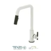 Single-handle kitchen faucet Bellacio with pull-down & 2-Function hand shower matte white / matte black