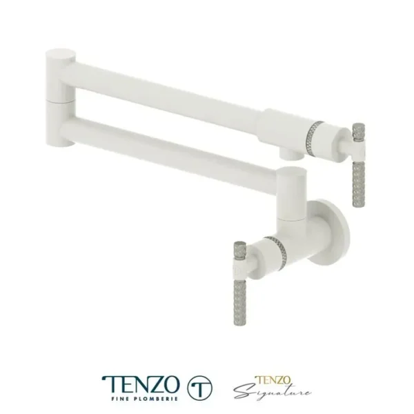 Pot filler faucet Bellacio matte white / stainless steel