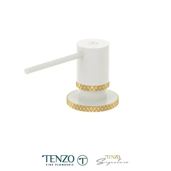 Soap dispenser Bellacio matte white / brushed gold