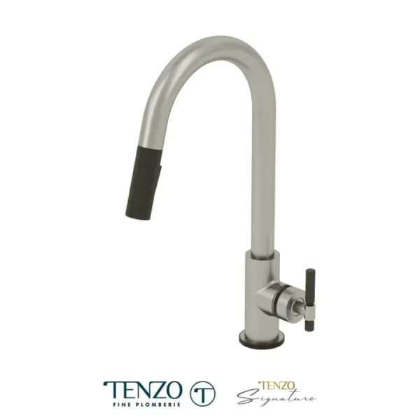 Single-handle kitchen faucet Bellacio with pull-down & 2-Function hand shower stainless steel / matte black
