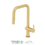 Single-handle kitchen faucet Calozy with pull-down & 2-Function hand shower brushed gold