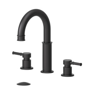 Alyss 8in lavatory faucet matte black with (overflow) drain