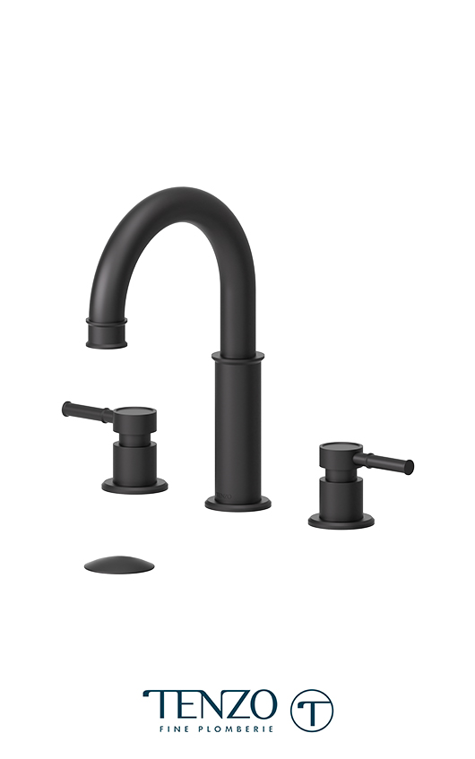 Alyss 8in lavatory faucet matte black with (overflow) drain
